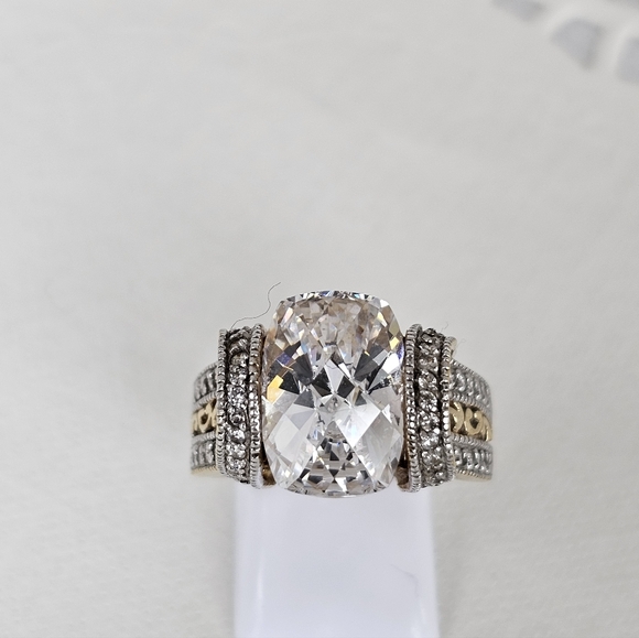 Vintage Victoria Wieck Quartz Ring 14K Sterling Silver Size 8.5! - Picture 12 of 17